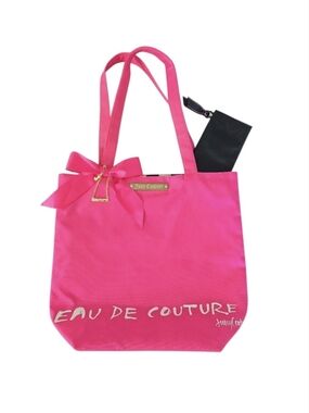 Juicy Couture Pink Tote with Bow and Logo Plaque